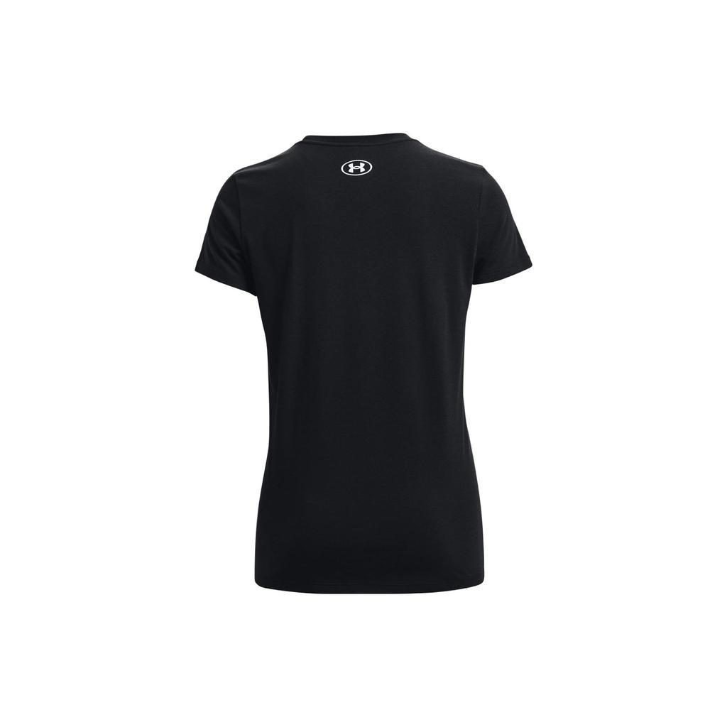 Under Armour Letter Round Neck Pullover Short Sleeve T-Shirt Women T-Shirt Black 1372682-001