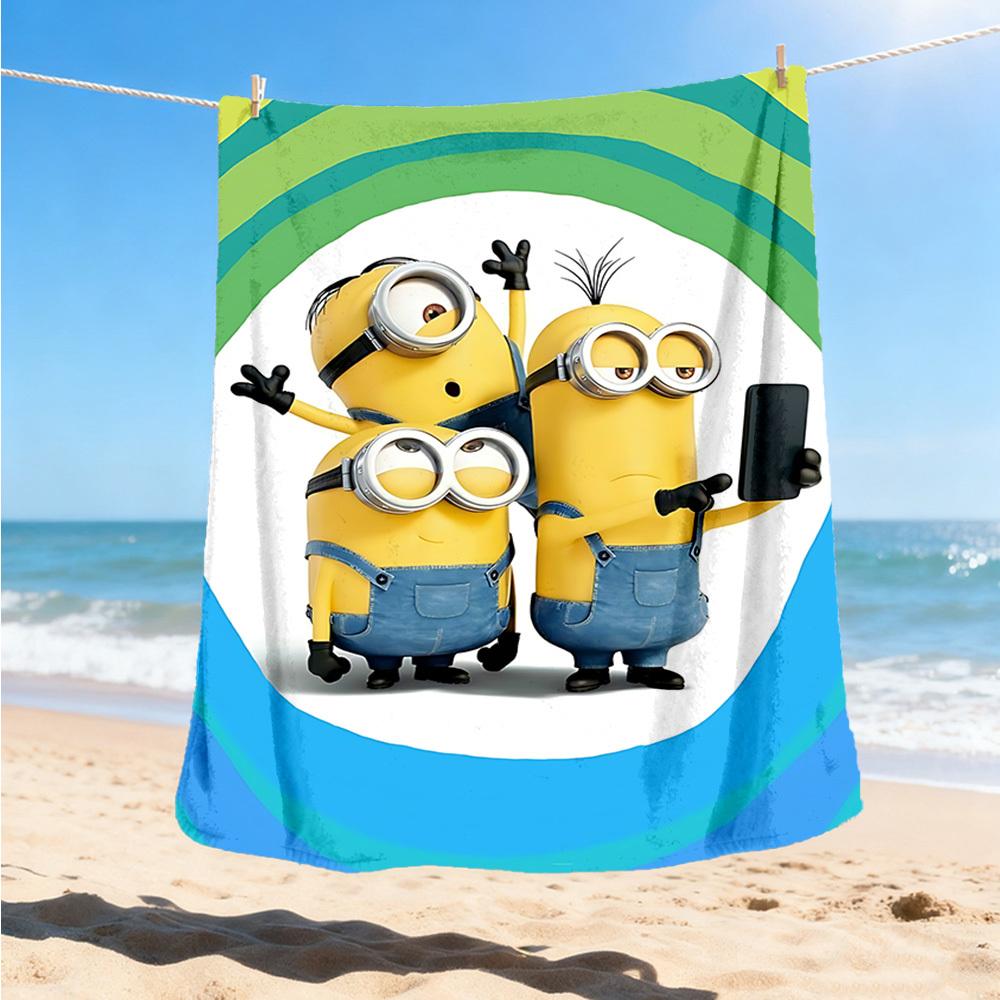 1 Stück Minions Outdoor Flanelldecke für Mädchen Weich, Leicht, Perfekt zum Campen und als Geschenk, Digital