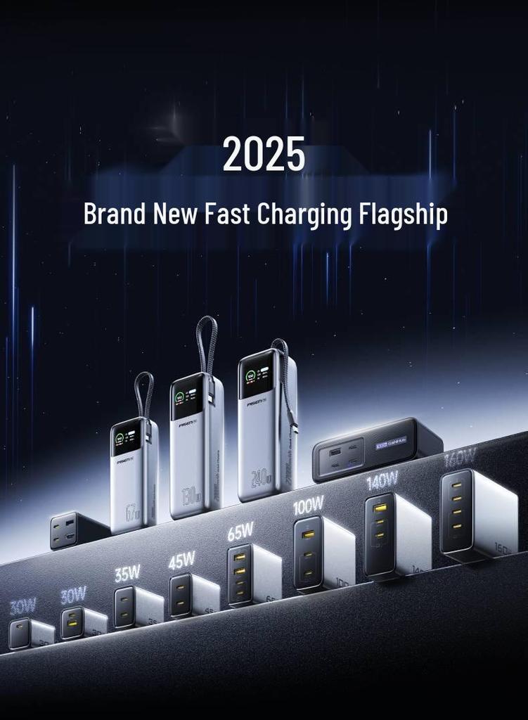 PISEN 140W GaN Charger: Multi-port PD Fast Charger for MacBook & Laptops