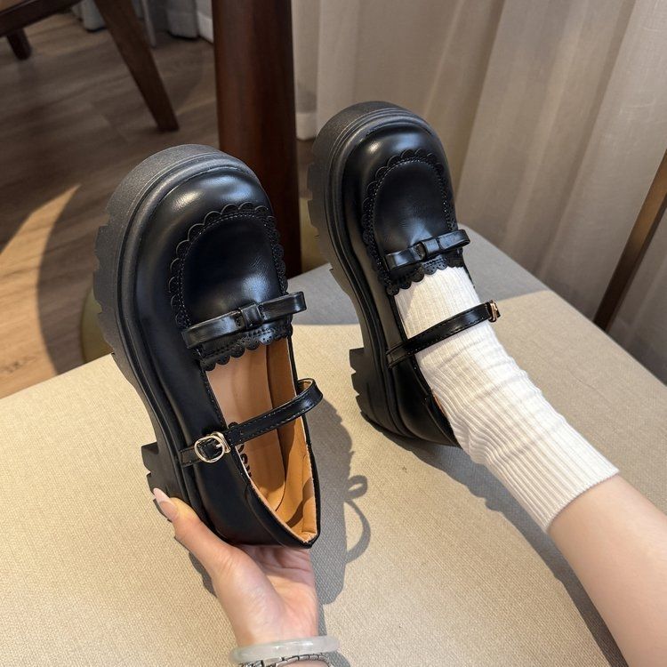 Japanese Retro Student Round Head Mary Jane Shoes Children 2025 Spring and Summer New Bow College Style Single Shoes Women