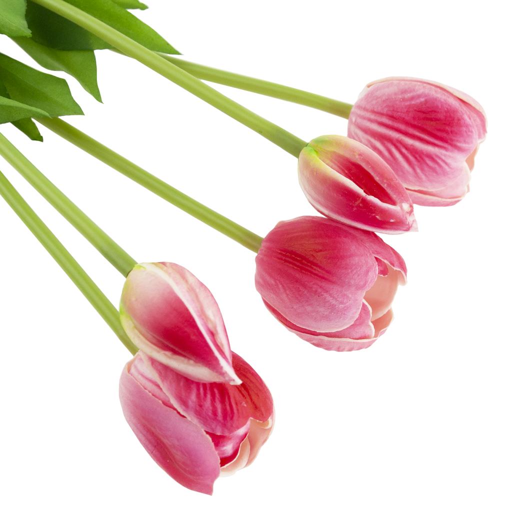 CV31218-4 BOUQUET OF TULIPS FOAM RUBBER X 5 Pcs YELLOW PERFORATED REALISTIC