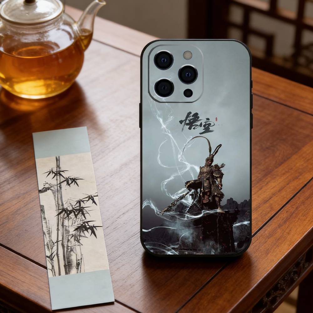 Black Myth WuKong Phone Case For iPhone 17, 16,15,14,13,12,11 Plus,Pro Max, Others Soft Black Cover