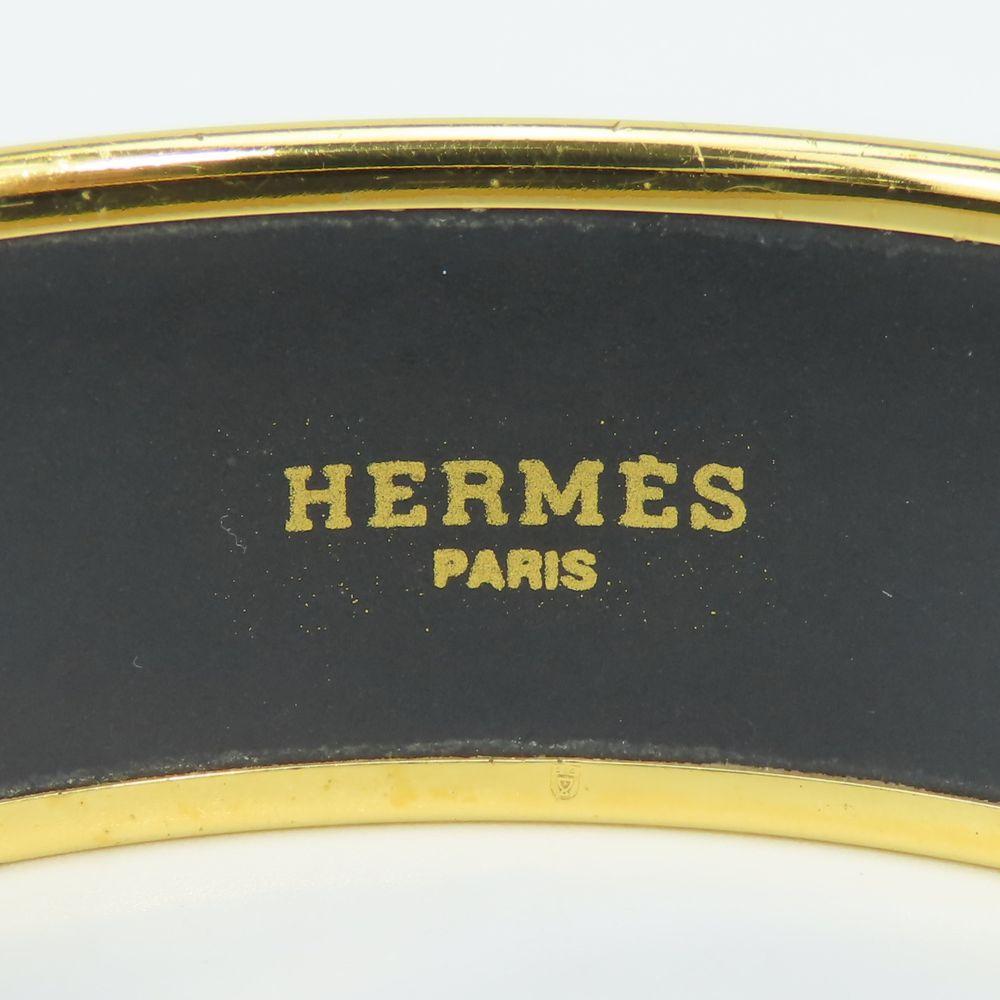 Used HERMES bracelet Emilel GM metal/enamel 36.2g Blue gold Gold Plated