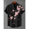 Camicia da Uomo a Maniche Corte con Stampa Ondulata, Design alla Moda, Top Estivo da Uomo, Camicia Hawaiana Casual Trendy per le Vacanze
