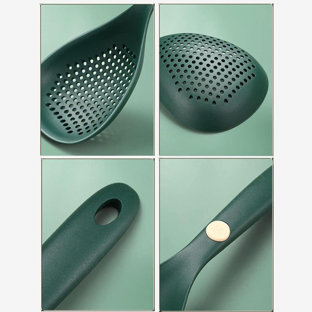 Kitchen Cooking Utensils,Silicone Food Colander with Handle,Large Strainer Spoon, Slotted Spoon,Heat Resistant