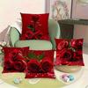 1/4pcs must-have for Valentine's Day!The red rose pattern is super romantic pillowcase, which warms up the room decoration for lovers with love