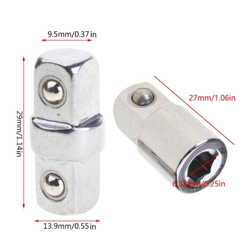 Adaptador de Manguito para Llave de Vaso de 3/8" Conector Hexagonal Doble para Cabezal Cuadrado Exterior Varilla de Extensión para Llave Eléctrica