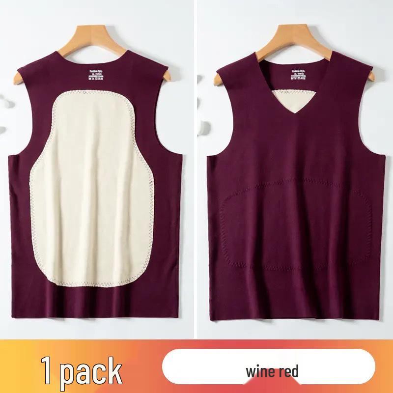 

Мужской двухсторонний бесшовный терможилет - Тепло осени/зимы 2XL вино красного