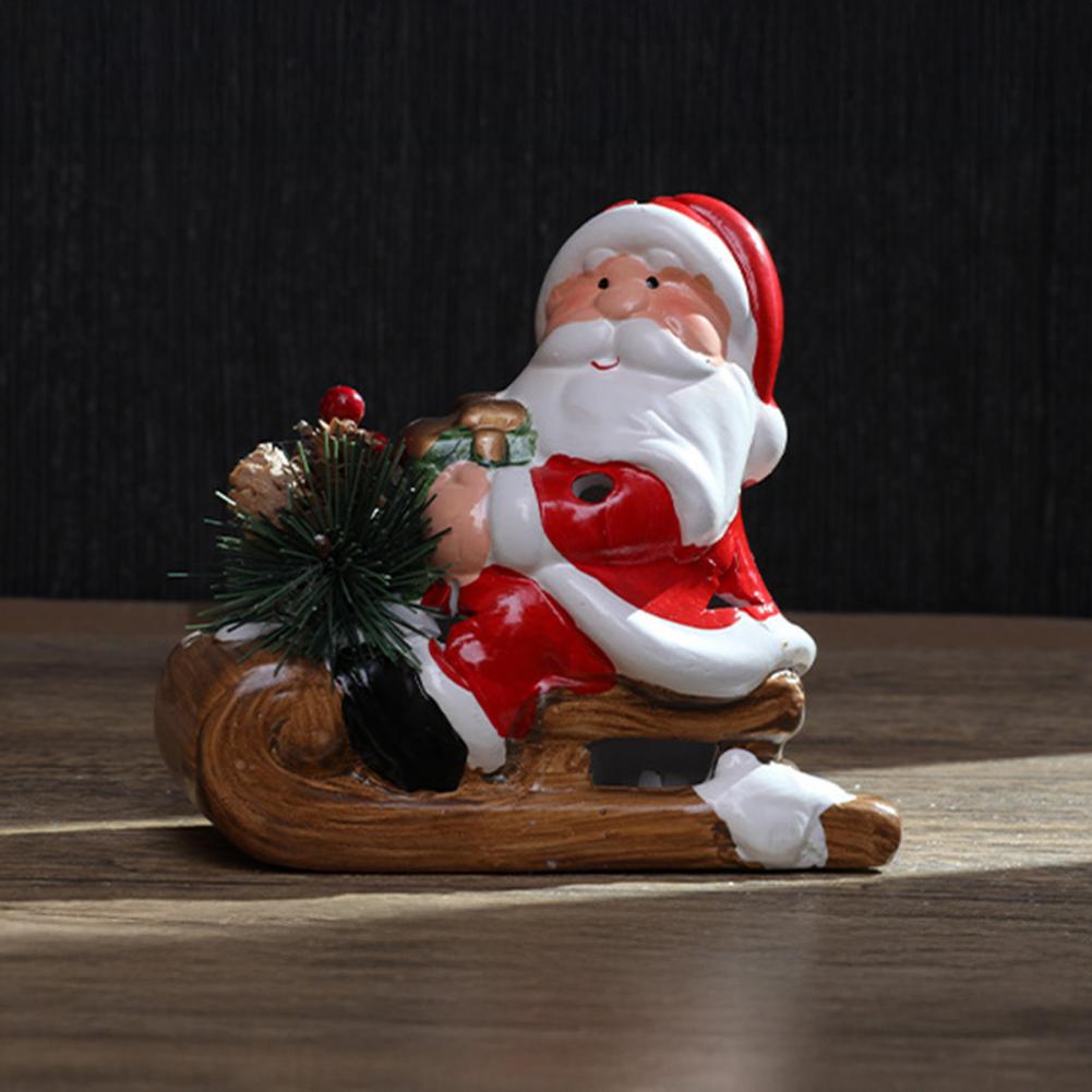 Keramik Weihnachtsdekoration Hochwertiger Weihnachtsmann Festlicher Schlitten Figuren Statuen Set für die Feiertage