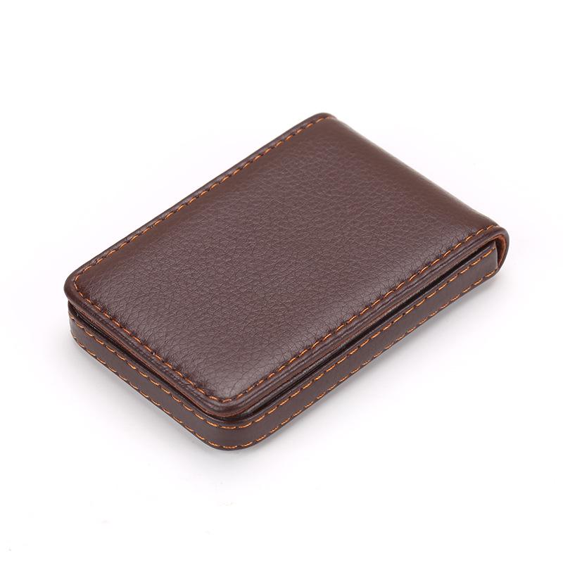 Unisex Large Capacity Multi-Card ID Holder Wallet with Flip-Top and Multi-Functional Business Card Clip