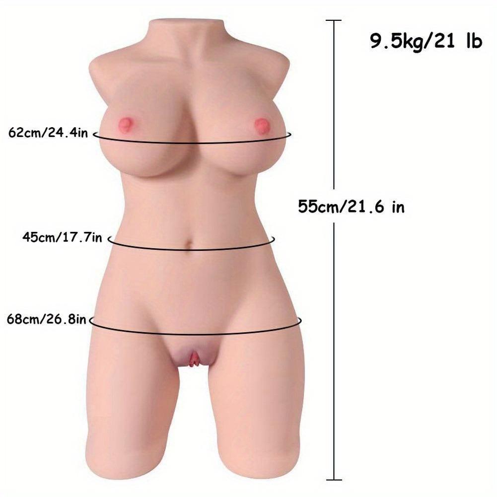 Premium Half-Body Silicone Adult Doll, Realistic Skin Texture, Soft Breasts, Intimate Design & Portable Pleasure Cup