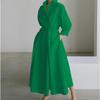 Fashion Elegant Long Sleeved Loose Dress Women Spring Autumn New V-neck Casual Simple Female A-line Printed Dresses Women's Clothing
