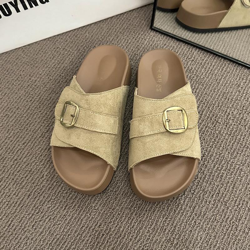 

Stepping on shit slippers women s summer fashion outer wear 2025 new indoor home soft bottom non-slip cute cartoon sandals 40 хаки