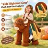 Kids Highland Cow Plush Ride-On Costume