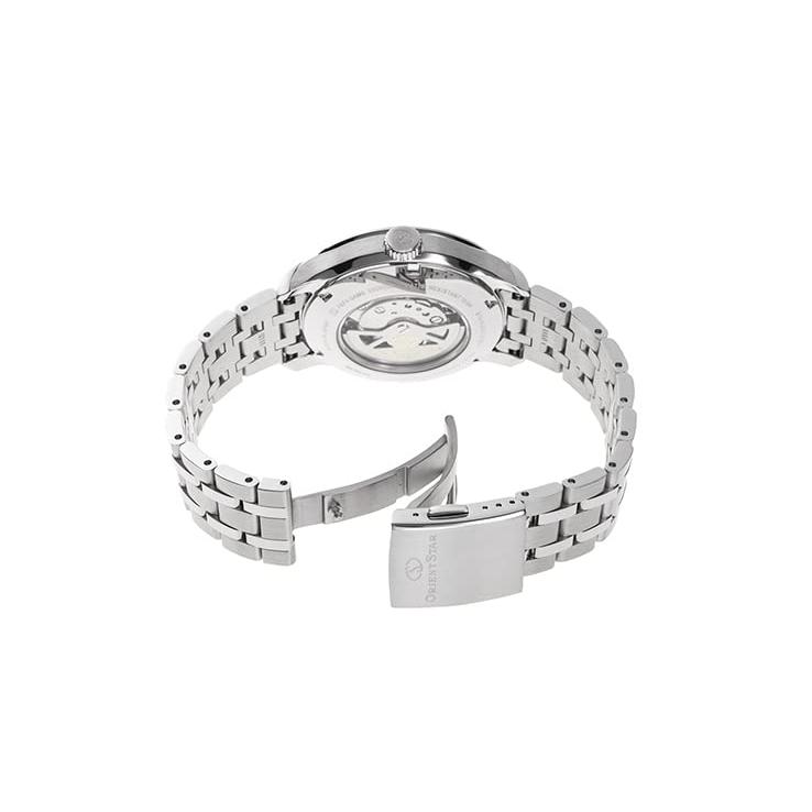 [ORIENT STAR] Herren Automatikuhr Layered Skeleton Open Heart, Hergestellt in Japan, 2 Jahre Garantie, Hellblau RK-AV0B08L