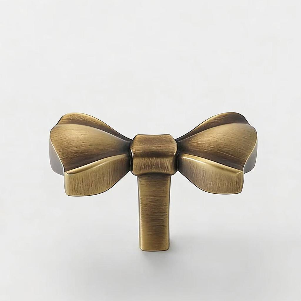 Brass Bow Drawer Pulls - Stylish Cabinet Door Handles for Home Decor Hardware Knobs and Drawer Cabinet Door Handles
