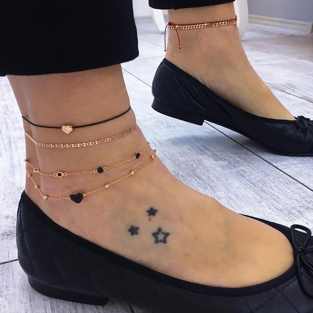 

Золотой браслет, женская цепочка для ног, пляжные украшения