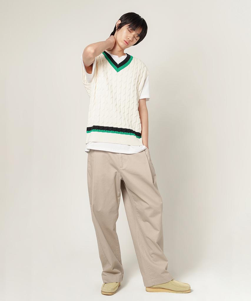 PLAC Color Point Knit Vest White