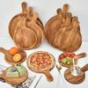 Japanese Style Round Wooden Pizza Pan and Tray