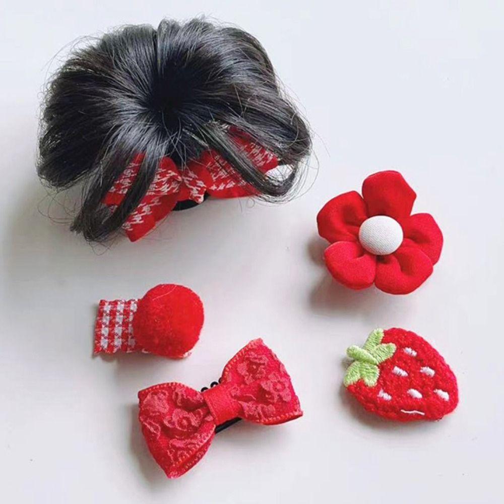 

6pcs/set Headwear Baby Hair Clip Girl Barrettes Flower Bow Hair Clip Kids Wig Hairpin Children