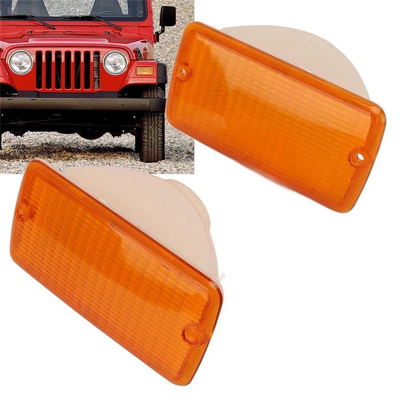 N61R-Car Front Turn Signal Light Cover 55157033AA 55157032AA For Jeep Wrangler TJ 1997-2006 Front Bumper Light Cover