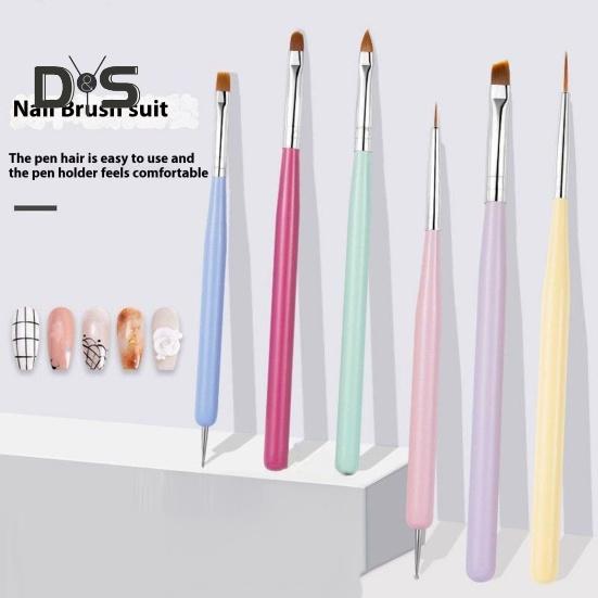 Nail Art Brushes Set Nail Design Painting Brush Kit for Gel Acrylic Detailing Dotting Ergonomic Handles Nail Dotting Tool for Beginners Pros