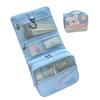 Cartoon Dog Makeup Bag Pink Blue Large Capacity Storage Bag Compartment Design Grid Pattern Organization Bag Bussness Trip