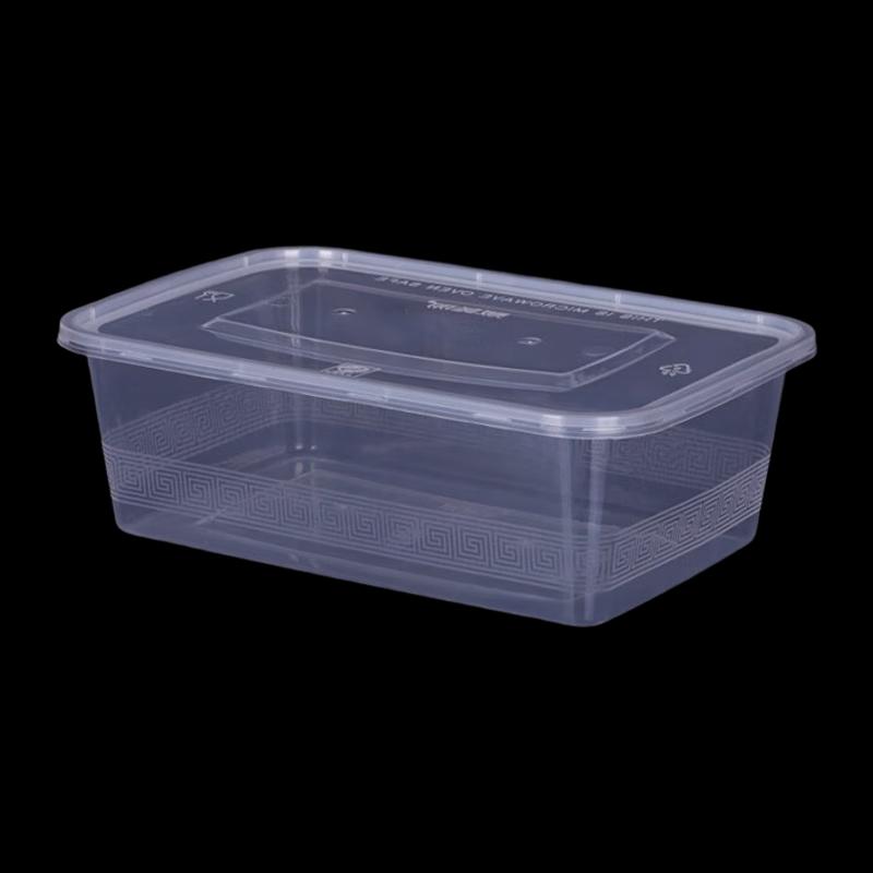 Zhenyu Rectangular Disposable Takeaway Meal Boxes with Flat Lids, 150 Sets