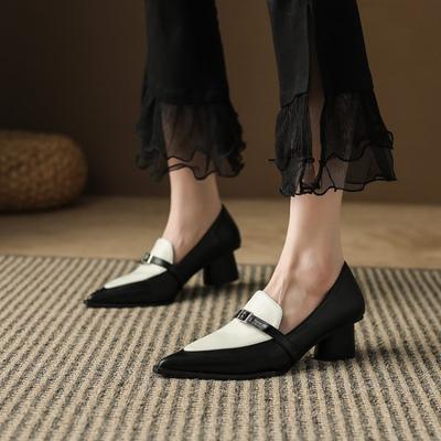Fashion New Spring Autumn New Sexy Fashion Color Matching High Heels New Elegant and Comfortable Banquet Thick Heel Women's Shoes