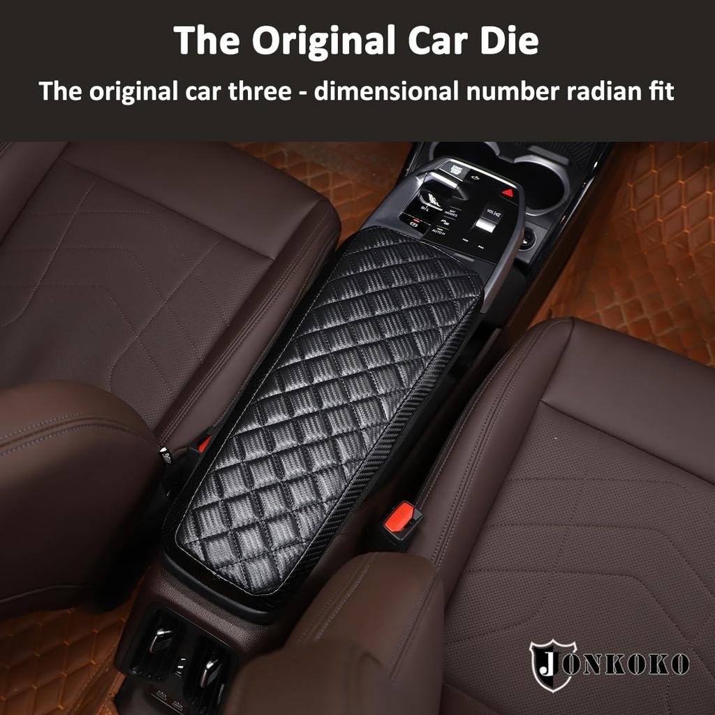 Car Center Console Pad for BMW X1 U11 2023-2024 Car Armrest Cover Leather Cushion Waterproof Car Armrest Seat Box Protector Accessories (Carbon