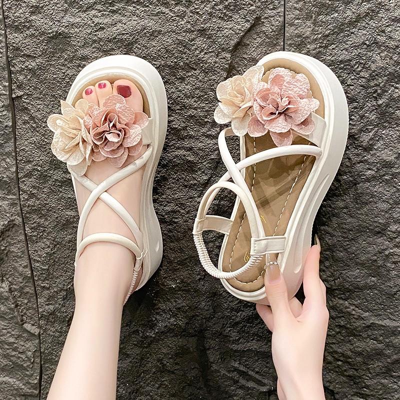 Fashion 2025 Summer New Women High Quality Fiower Women's Sandals Fashion Peep Toe Platform Casual Sandals for Women Plus Size Sandals