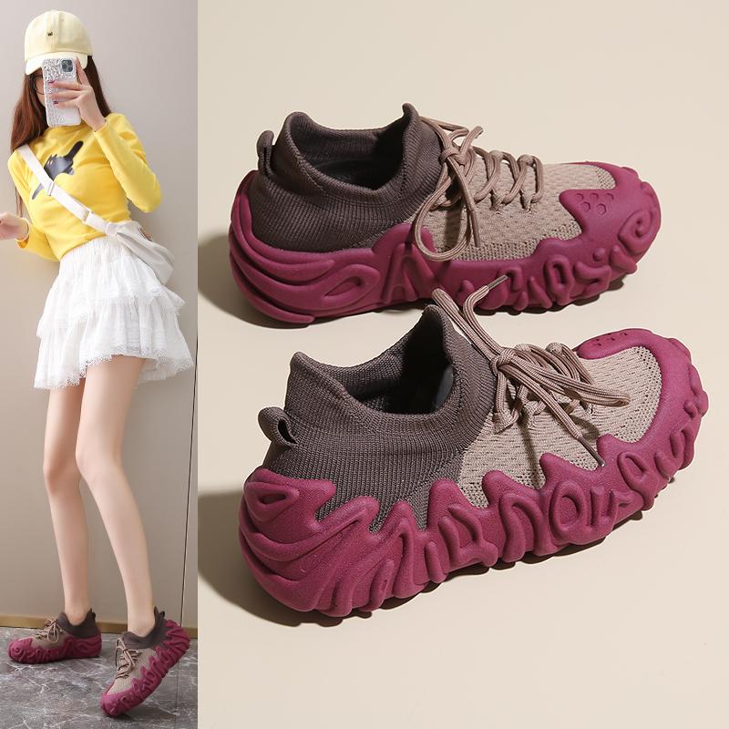 

Весна и Лето Новые Кроссовки из Летающей Сетки Мягкая Подошва Легкие Спортивные Повседневные Кроссовки Противоскользящие Износостойкие Женские Повседневные Кроссовки 40 фиолетовый