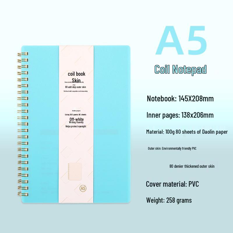 Portable Colored Spiral Notebook with Loose-Leaf Refills, Business Planner, Customizable LOGO Gift синий