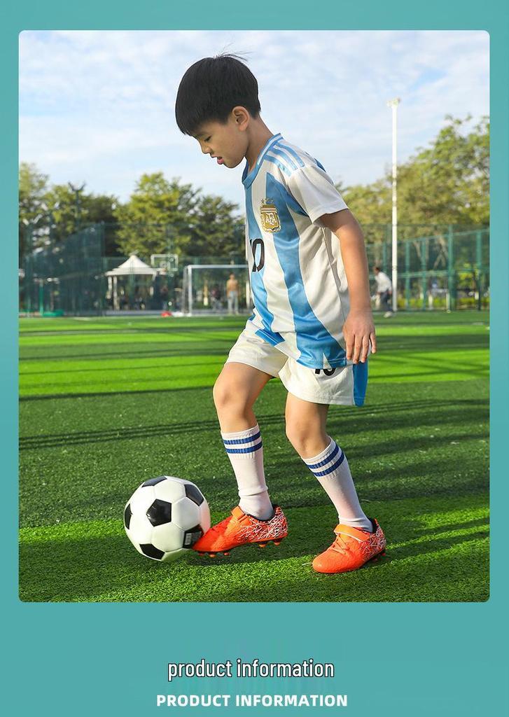 Kids' Studded Soccer Shoes for Boys and Girls, Youth Outdoor Lawn Football Shoes
