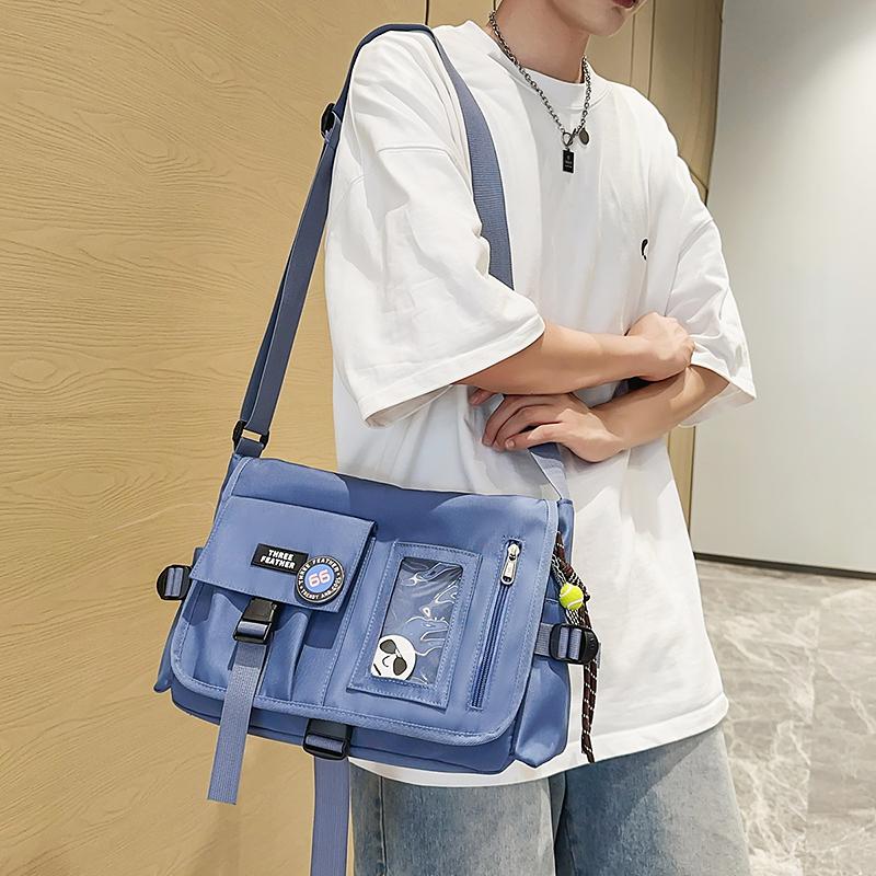 Mäns Messenger-väska Dam Axelväska Pendlar Väska Stor Kapacitet Student Klass Bokväska