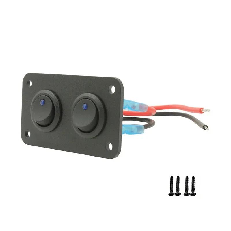 12V 1-4 Gang Universal Toggle Switch Panel USB Car Boat Marine RV Truck Blue LED Styling Accessories Marine Rocker Switch