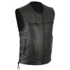 U 16799 Leather Vest With Collar Locomotive Leather Vest