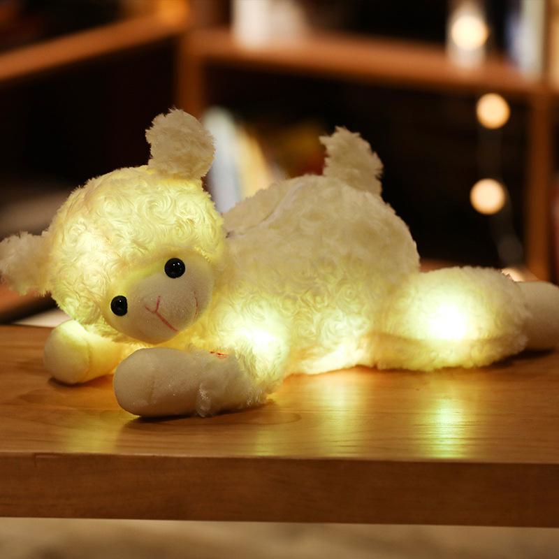 Cartoon Luminous Animal Heart Bear Doll Plush Toy Lamb Unicorn Doll Children'S Doll