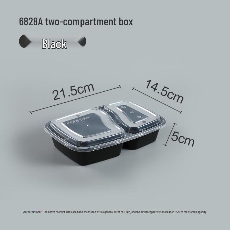 Disposable Rectangular 2-Compartment Takeaway Lunch Box