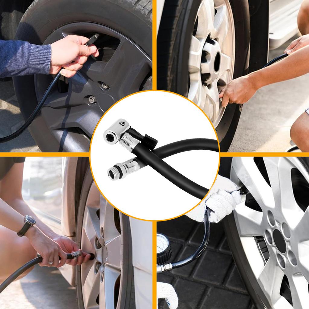 35cm/40cm/50cm Extension Tube 1/4'' Thread Tire Inflation Hose Pump Tube Tire Air Inflator Connector Compressor Hose