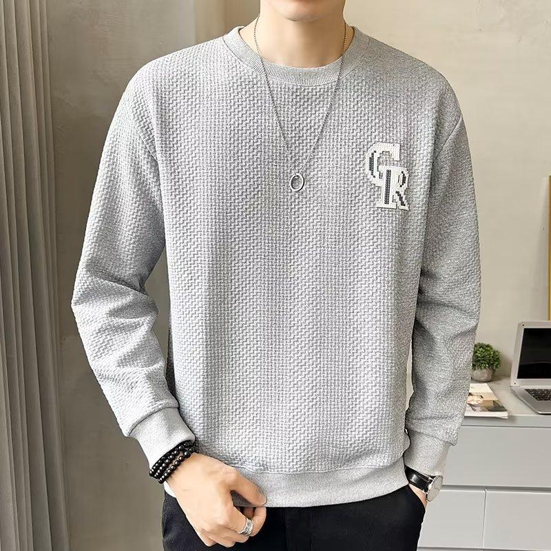 

Весенне-осенний свитшот с круглым вырезом и принтом, мужские повседневные топы с длинными рукавами, мужские свободные