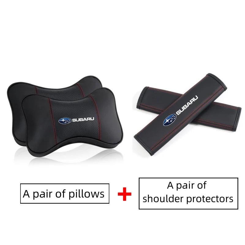 Car Seat Headrest Cover Neck Rest Pillow Seatbelt Shoulder Pad for Subaru Forester XV Outback Impreza STI WRX Legacy BRZ Tribeca Y14