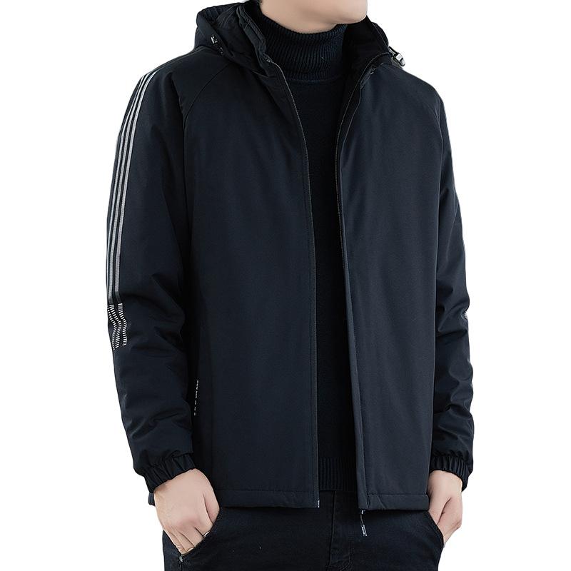 Men's Jacket Cold-proof Removable Hat Autumn and Winter Jacket Warm Loose Jacket