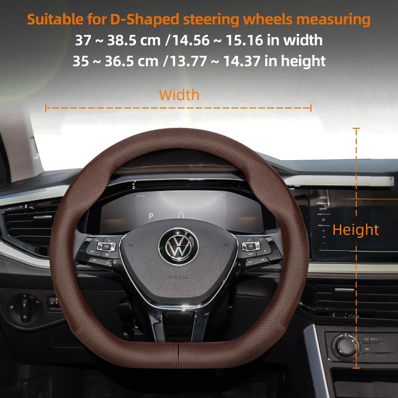 Suitable for Volkswagen Ultra-Thin Breathable Leather Steering Wheel Cover Suitable for Polo Golf 5 6 7 up Gol Volante Scirocco Passat