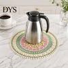 Durable Decorative Lace Doilies Round Colorful Doily, 11.42" Floral Placemat, Heat Retro Style Table Mat Resistant Mat, for Teapot, Coffee Cup