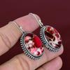 Kingman Red Mohave Copper Turquoise Earring 925 Sterling Silver Earring Handmade Jewelry Vintage Gemstone Earrings Silver Jewelry for Gifts