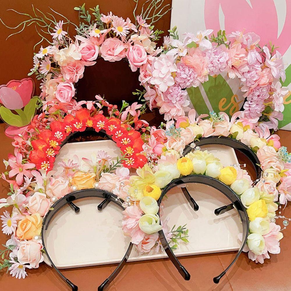 

Hair Hoop Quanzhou Head-pinned Flower Headdress Simulation Flower Hair Band Ladies/Girls Style 2
