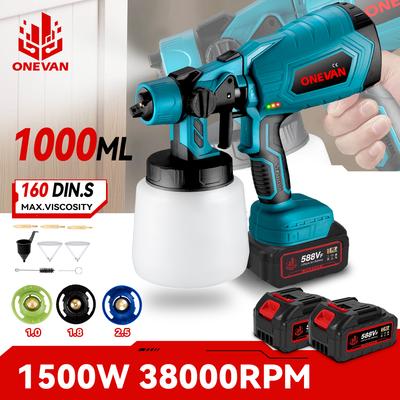 1000ML אקדח ריסוס חשמלי מרסס צבע אוטומטי ריהוט פלדה ציפוי Airbrush תואם עבור Makita 18V סוללה
