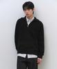 Relaxed Ribbed Half Zip Knit [Black]