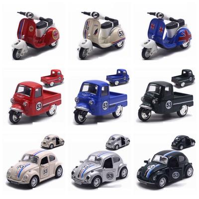 Retro Style Pullback Car 1:43 Three Wheeled Vehicle Model Gift Motorcycle Model
